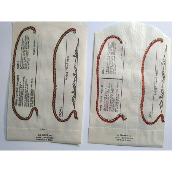 Vintage Halloween Candy Bags Western Cowboy Goblin Rustler With Rope 2 Different - Picture 7 of 7